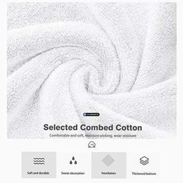 Closemate Ankle Athletic Running Socks 7 Pairs Low Cut Wicking Sport Cushion Tab Socks for Men and Women (7White, Size L)