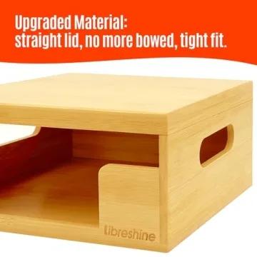 Libreshine Bamboo Paper Plate Dispenser for Kitchen Storage