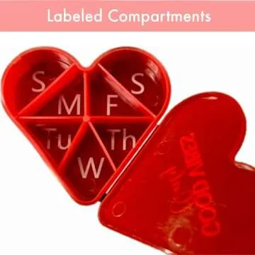 Compact Pill Organizer - Cute Heart-Shaped Daily Use