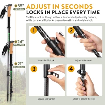Lightweight Carbon Fiber Trekking Poles for All Outdoor Adventures