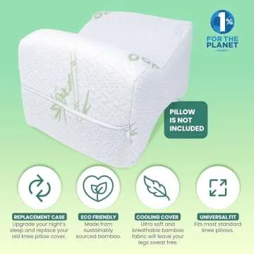 ATP MODERN 2-Pack Knee Pillow Cover - Replacement Leg Pillowcase - Cooling Pillow Cover - Universal Pregnancy Pillow Cover (2)