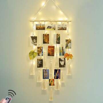 Macrame Hanging Photo Display Decor for Home