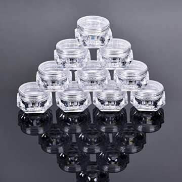 LIYAR 5g Diamond Shaped Cosmetic Jars, 40 Pack