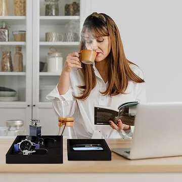 BBK Silicone Bathroom Vanity Tray Set for Home Organization