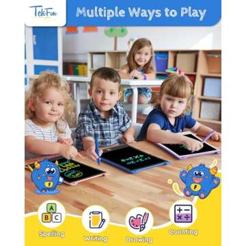 TEKFUN Kids Toys,10in 2 Pack LCD Writing Tablet Coloring Doodle Drawing Board Pad for Kids with Styl...