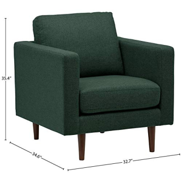 Modern Upholstered Armchair with Tapered Legs Heritage Green