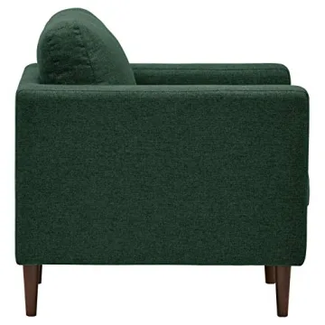 Modern Upholstered Armchair with Tapered Legs Heritage Green