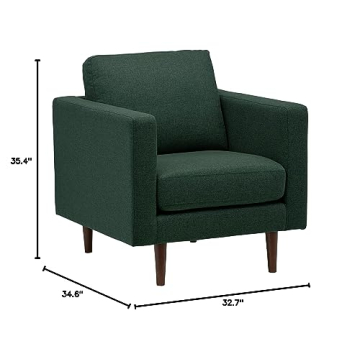 Modern Upholstered Armchair with Tapered Legs Heritage Green