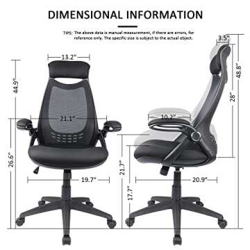 HYLONE Ergonomic Mesh Office Desk Chair with Headrest
