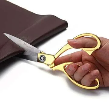 Sewing Scissors 9-Inch Professional Tailor Shears Stainless Steel Sewing Scissors Suitable for Home Office Artists Students Tailors Dressmakers (Gold)