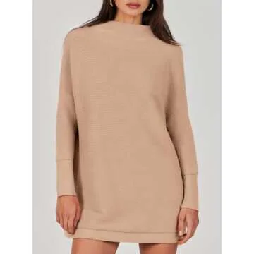 ANRABESS Women Oversized Casual Loose Turtleneck Long Sleeve Slouchy Baggy Knit Tunic Sweaters Pullo...