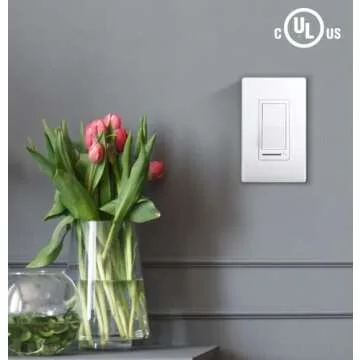 Cloudy Bay in Wall Dimmer Switch for LED Light/CFL/Incandescent,3-Way Single Pole Dimmable Slide,600 Watt max,Cover Plate Included