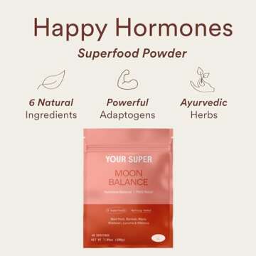 Your Super Moon Balance Superfood Powder – Natural Hormone Balance for Women, Plant Based Menopause Support & PMS Relief with Organic Maca, Baobab, Hibiscus, Shatavari & Beet Root Powder (40 Servings)