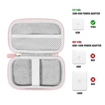 CaseSack Handy Case for MacBook Air Pro Charger MagSafe/MagSafe 2 Power Adapter, iPhone 15/15 Pro/15 Pro Max/14/14 Pro/14 Pro Max MagSafe Charger, USB C Hub, Type C Hub, USB Multiport Adapter