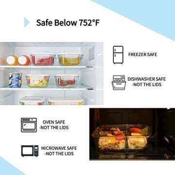 MUMUTOR 8 Pack Glass Meal Prep Containers - BPA-Free