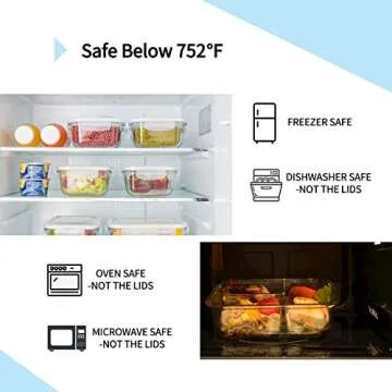 MUMUTOR 8 Pack Glass Meal Prep Containers - BPA-Free