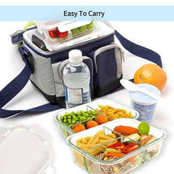 MUMUTOR 8 Pack Glass Meal Prep Containers - BPA-Free