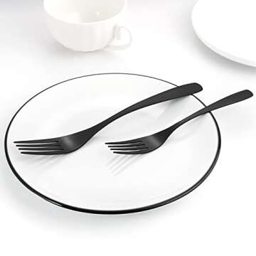 Stylish Matte Black Silverware Set for 4 - Bysta 20-Piece