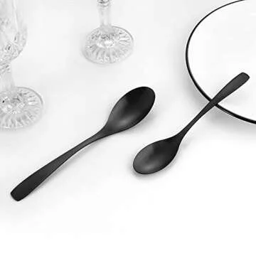 Stylish Matte Black Silverware Set for 4 - Bysta 20-Piece