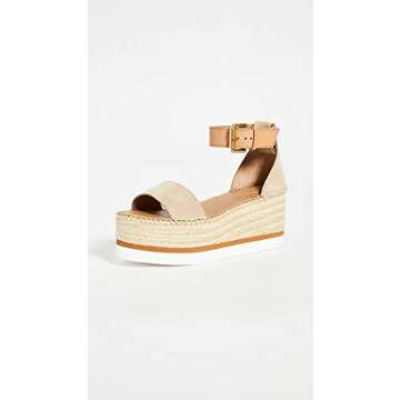 See by Chloe Women's Glyn Flatform Espadrilles, Natural/Beige, Tan, 9 Medium US