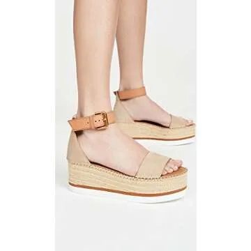 See by Chloe Women's Glyn Flatform Espadrilles, Natural/Beige, Tan, 9 Medium US