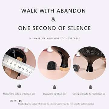 SooGree High Heel Protectors- Heel Stoppers Heel Repair Caps Covers for Walking on Grass and Uneven Road Heel Cover Cups Perfect for Wedding Outdoor Events (U Type-Transparent-8 Pairs)