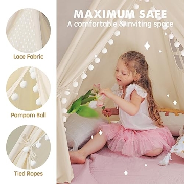 Tiny Land Canvas Teepee Tent - Cozy Indoor Play Space