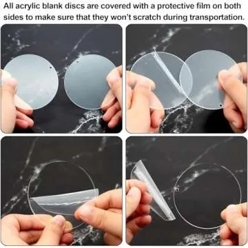 Duufin 72 Pcs Acrylic Keychain Blanks with Tassels Set