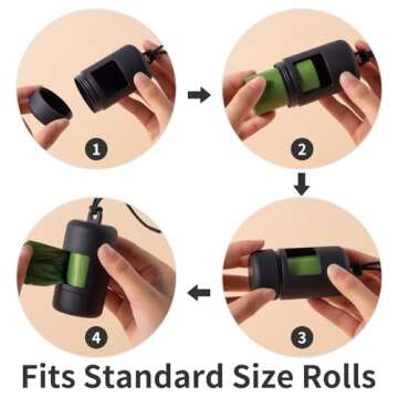 SLSON 3Pack Dog Poop Bag Holder for Leash Lightweight Pet Waste Bag Dispenser with Leash Attachment Portable Plastic Doggie Poop Bag Dispensers,Blue Green Black