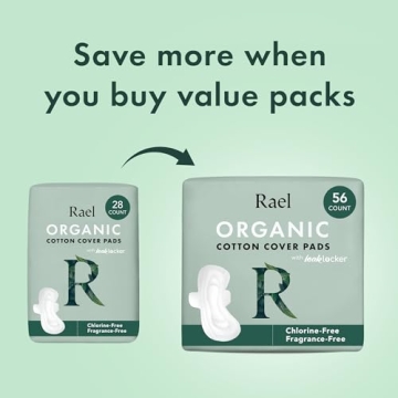 Rael Organic Cotton Pads Ultra Thin Unscented Leak-Proof