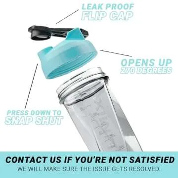 HELIMIX 2.0 Vortex Blender Shaker Bottle Holds upto 28oz | No Blending Ball or Whisk | USA Made | Portable Pre Workout Whey Protein Drink Shaker Cup | Mixes Cocktails Smoothies Shakes | Top Rack Safe