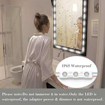 Kintion LED Vanity Mirror Lights with RF Remote, Dimmable Hollywood Style 13ft(4m), Bathroom Waterpr...