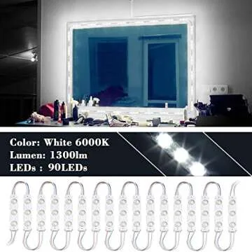 Kintion LED Vanity Mirror Lights with RF Remote, Dimmable Hollywood Style 13ft(4m), Bathroom Waterproof, for Full Body Mirror, Makeup Mirror, Vanity Mirror, Bathroom Mirror(Mirror Not Include)