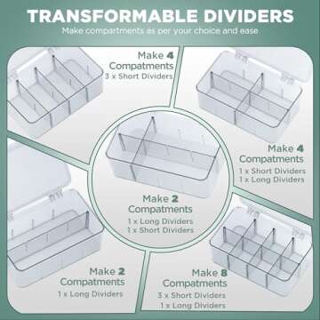 Utopia Home 1 Pack Tea Bag Organizer - Stackable Tea Bag Storage Organizer with Lid - Tea bag holder For Kitchen Organizers and Storage, Multi-Functional Kitchen Organizer, Home organizer (Clear)