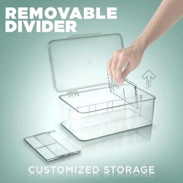 Utopia Home 1 Pack Tea Bag Organizer - Stackable Tea Bag Storage Organizer with Lid - Tea bag holder For Kitchen Organizers and Storage, Multi-Functional Kitchen Organizer, Home organizer (Clear)