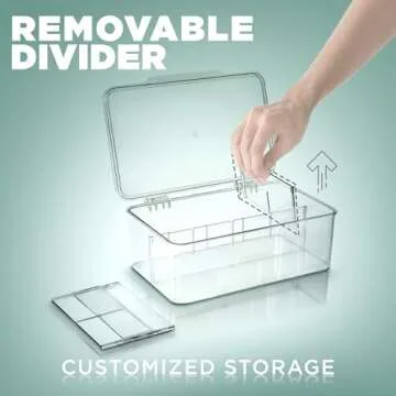 Utopia Home 1 Pack Tea Bag Organizer - Stackable Tea Bag Storage Organizer with Lid - Tea bag holder For Kitchen Organizers and Storage, Multi-Functional Kitchen Organizer, Home organizer (Clear)