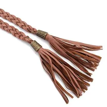 Chic Diary Women's Tassel Braided Rope Belt for Style