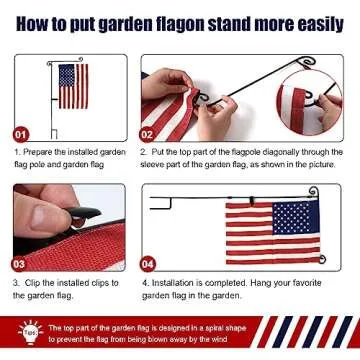 Garden Flag Stand, Yard Flag Holder,Garden Flag Hanger,Banner Pole with one Tiger Clip,Fall Decor for Outdoor Garden Lawn