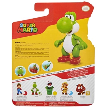 Super Mario Green Yoshi 4-Inch Action Figure with Egg