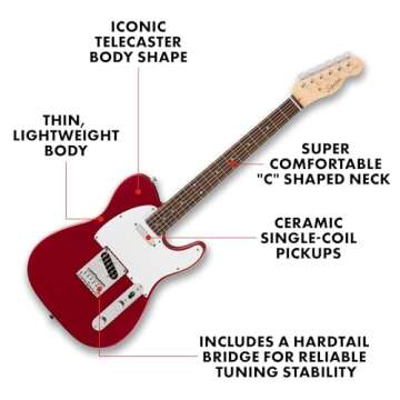 Fender Squier Debut Telecaster Guitar for Beginners with Free Lessons