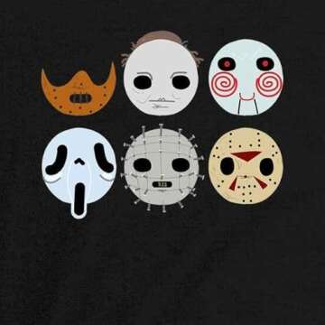 Pop Threads Horror Masks Monster Scary Movie Halloween Spooky Infant Baby Boy Girl Bodysuit Black 24...