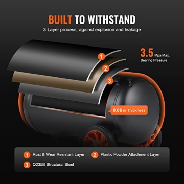 VEVOR 6.3 Gallon Air Compressor for Quiet Inflation