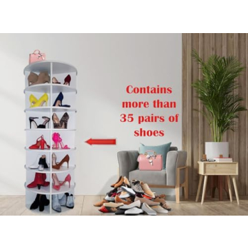 Weinstein Rotating Shoe Rack - Holds 35 Pairs Stylishly
