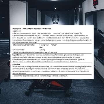 Caffeine Pills, MuscleTech 100% Caffeine Energy Supplements, PreWorkout Mental Focus + Energy Supplement, 220mg of Pure Caffeine, Sports Nutrition Endurance & Energy, 125 Count (Package may vary)