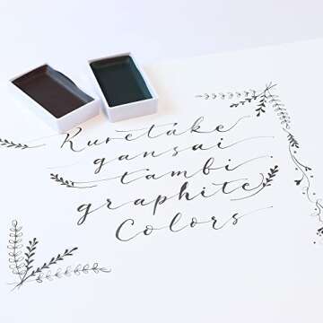 Kuretake GANSAI TAMBI GRAPHITE COLORS, 6 colors set, Watercolor paint for Professional, for artists ...