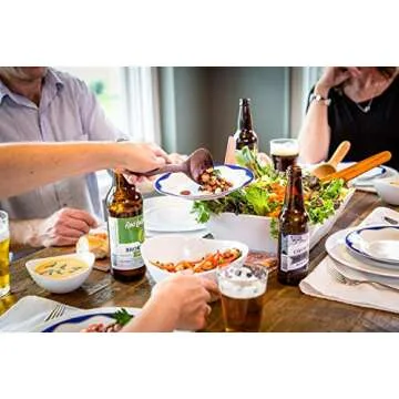 Earlywood Long Handled Wooden Serving Spoon; Large Wood Spoon for Cooking & Serving large portions - Wood Utensils Hand Crafted in USA - Jatoba