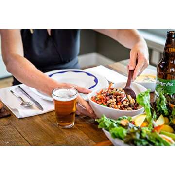 Earlywood Long Handled Wooden Serving Spoon; Large Wood Spoon for Cooking & Serving large portions - Wood Utensils Hand Crafted in USA - Jatoba