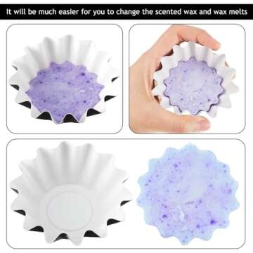 Boao Wax Melt Liners Reusable Wax Warmer Containers Leakproof Cups for Scented Candle, Paper Holders for Electric Pluggable Melter and Burner(Black,25 Pieces)