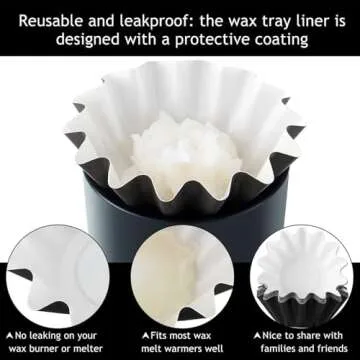 Boao Wax Melt Liners Reusable Wax Warmer Containers Leakproof Cups for Scented Candle, Paper Holders for Electric Pluggable Melter and Burner(Black,25 Pieces)