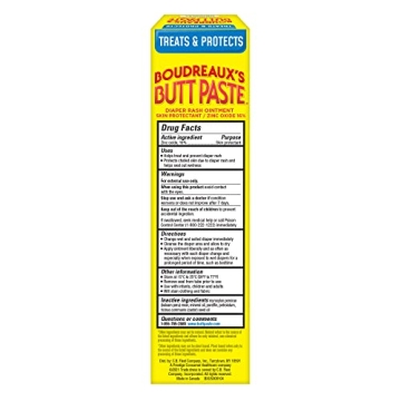 Boudreaux's Butt Paste Diaper Rash Ointment 4 Oz Tube